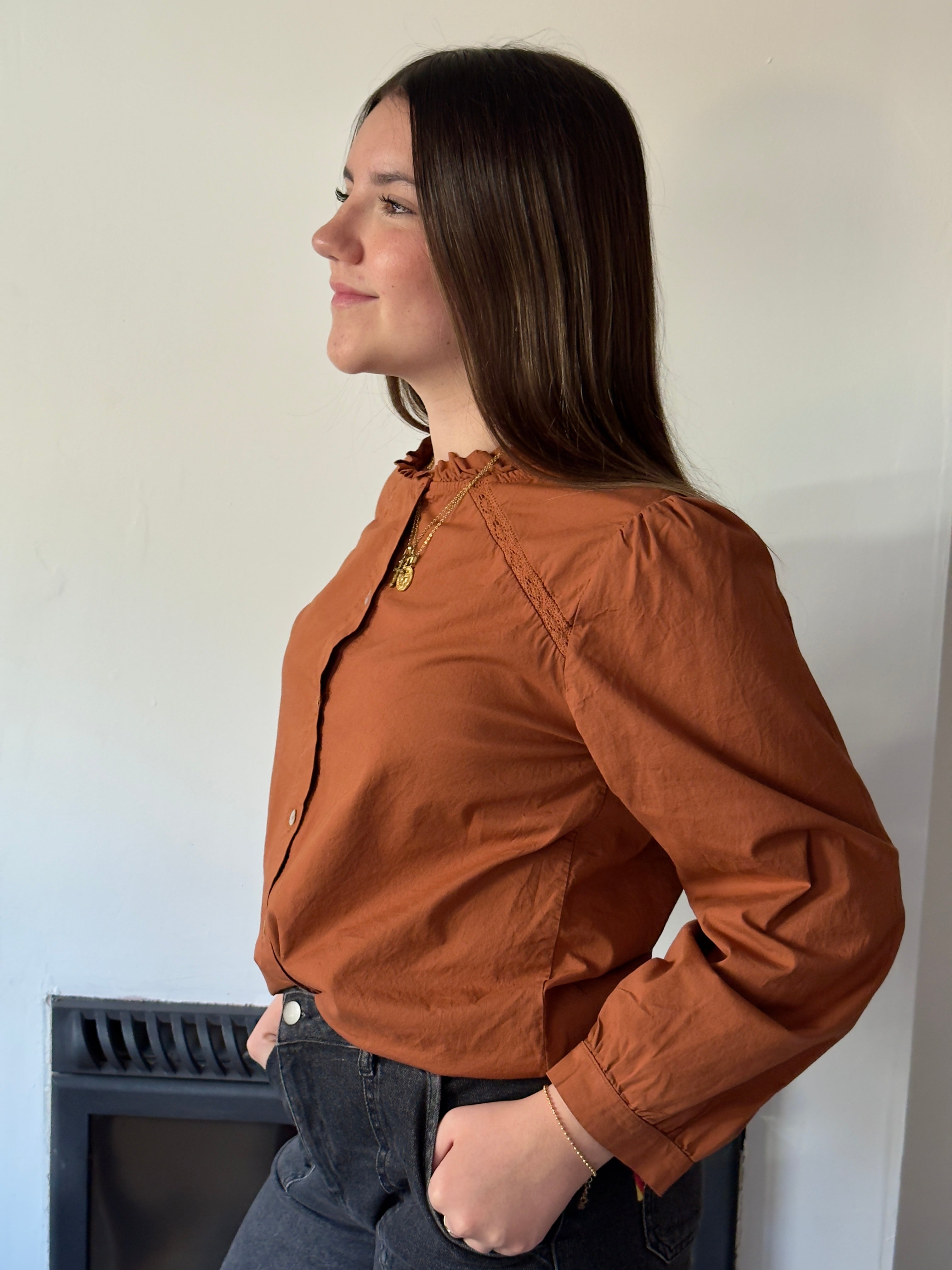 CAMISA “MARA” COLOR TEJA