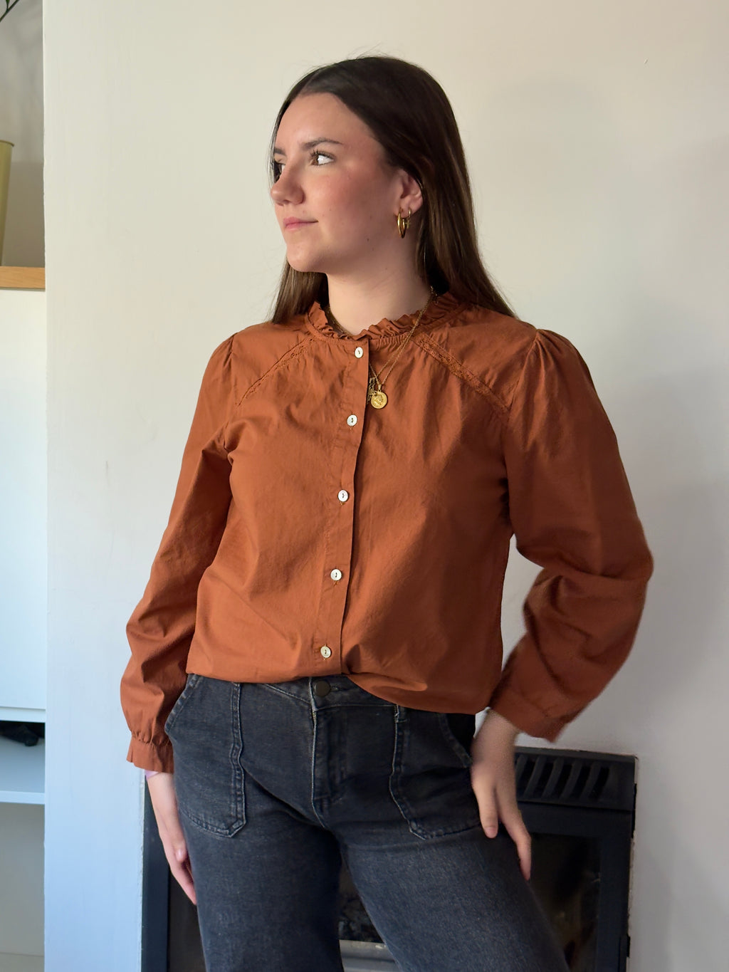 CAMISA “MARA” COLOR TEJA